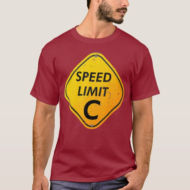 Speed Limit C Speed of Light Funny Science T-Shirt (Front)