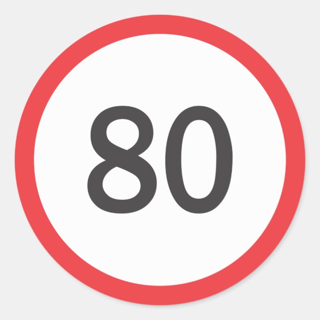 Speed limit eighty classic round sticker (Front)