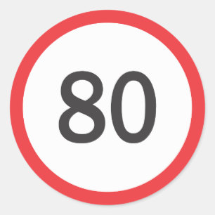 Speed limit eighty classic round sticker