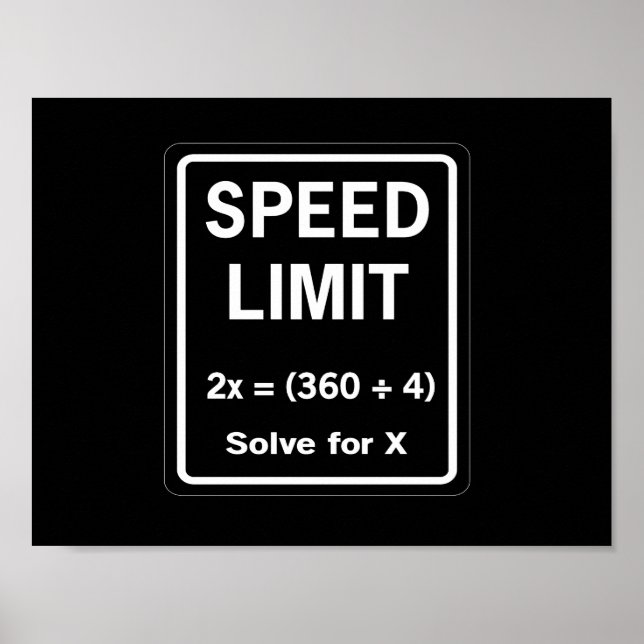 Speed Limit Math Poster (Front)