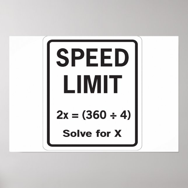 Speed Limit Math Poster (Front)