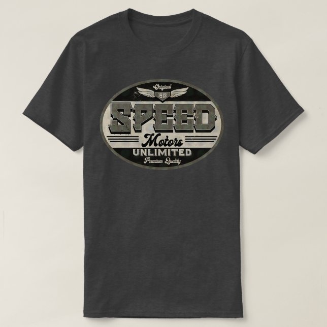 Speed Motor Oil BW T-Shirt (Design Front)
