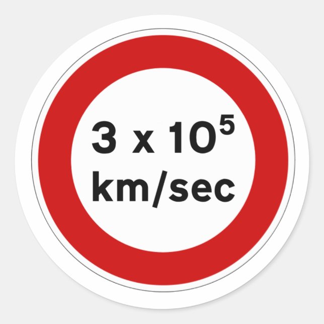 Speed of Light Sign Sticker (Front)