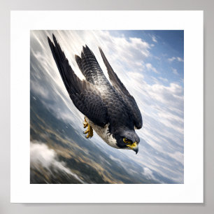 Speed of the Sky – Peregrine Falcon in Descent Poster