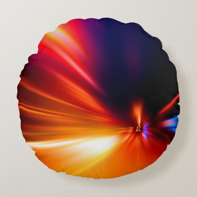 speed on night roadabstract,background,motion,blur round cushion (Front)