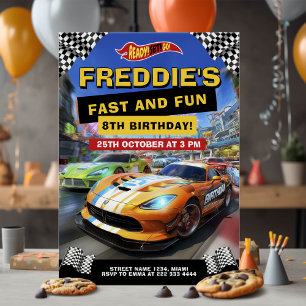 Speed Race Birthday Party Invitation