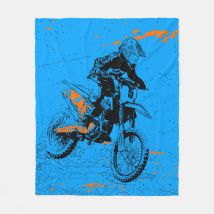 Speed Racer - Motocross Racer  Acrylic Print Fleece Blanket