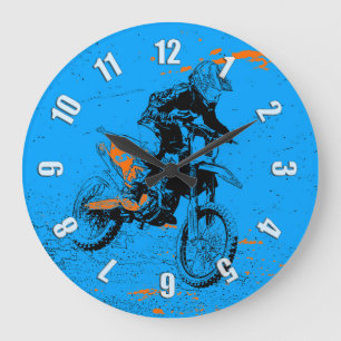 Speed Racer - Motocross Racer Large Clock