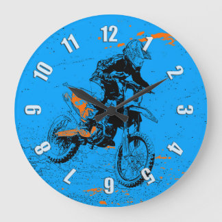 Speed Racer - Motocross Racer Large Clock