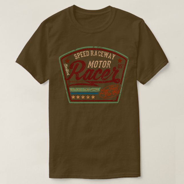Speed Raceway Custom Racer motorcycles T-Shirt (Design Front)