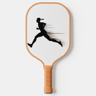 Speed Runner Silhouette – Motion Blur Sports Icon Pickleball Paddle