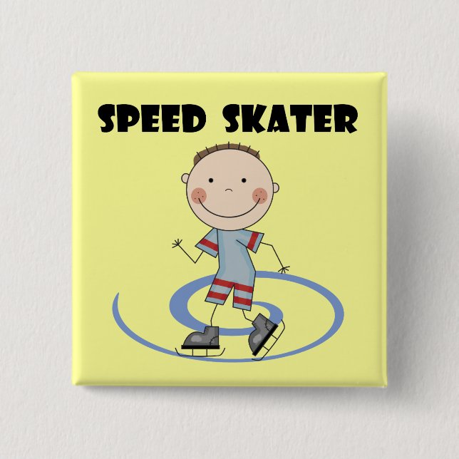 Speed Skater - Boy Tshirts and Gifts 15 Cm Square Badge (Front)