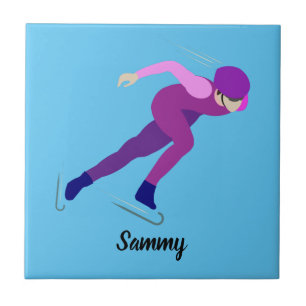 Speed Skating Ceramic Tile