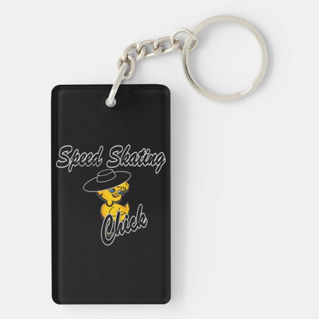 Speed Skating Chick #4 Key Ring (Back)