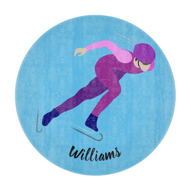 Speed Skating Cutting Board (Front)
