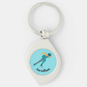 Speed Skating Key Ring