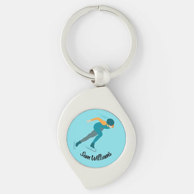 Speed Skating Key Ring (Front)