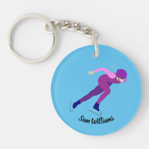 Speed Skating Key Ring