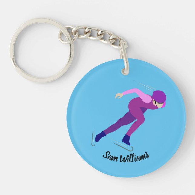 Speed Skating Key Ring (Front)