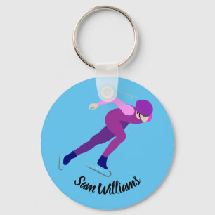 Speed Skating Key Ring