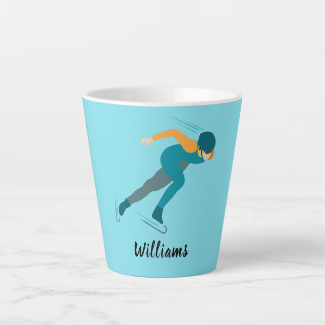 Speed Skating Latte Mug (Front)