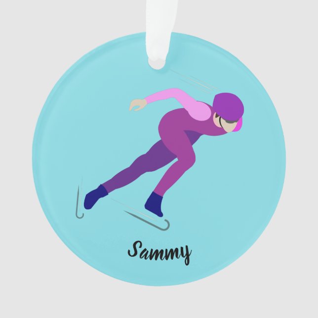 Speed Skating Ornament (Front)