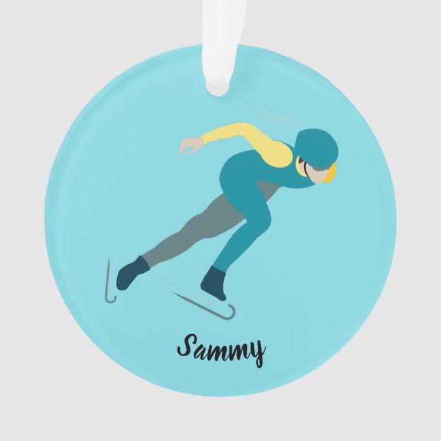 Speed Skating Ornament (Front)