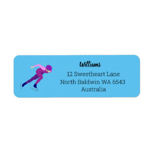 Speed Skating Return Address Label
