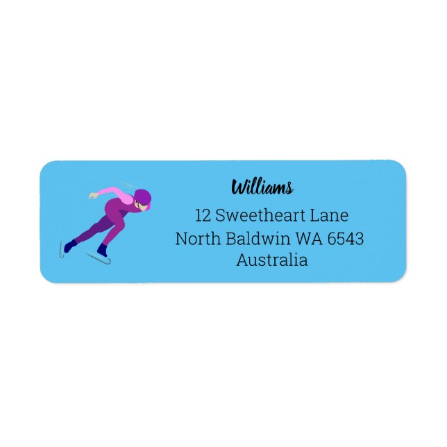 Speed Skating Return Address Label (Front)