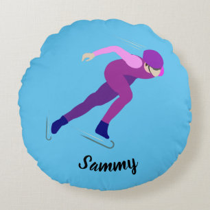Speed Skating Round Cushion