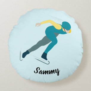 Speed Skating Round Cushion