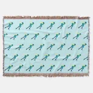 Speed Skating Throw Blanket
