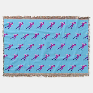 Speed Skating Throw Blanket
