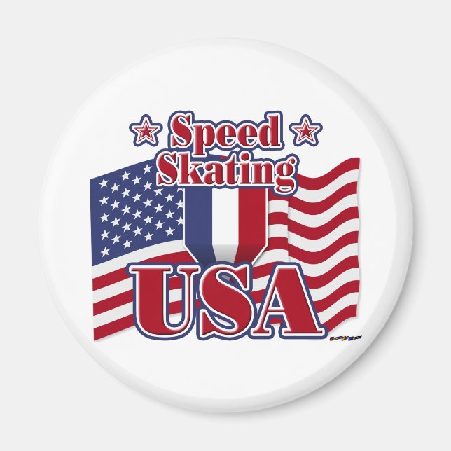Speed Skating USA Magnet (Front)