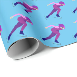 Speed Skating Wrapping Paper