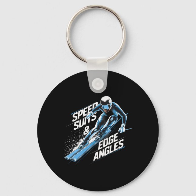 Speed Suits And Edge Angles Alpine Skiing  Key Ring (Front)