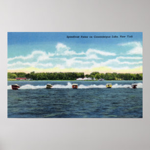 Speedboat Races on the Lake Poster