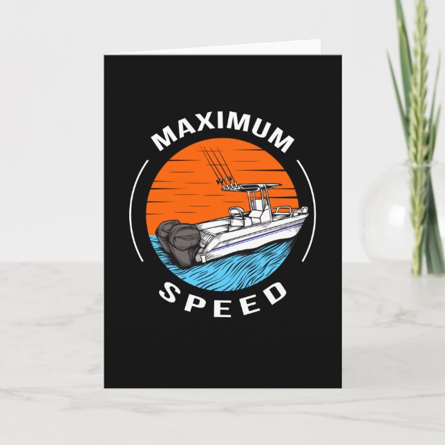 Speedboat Racing Boat Motorboat Captain Card (Front)