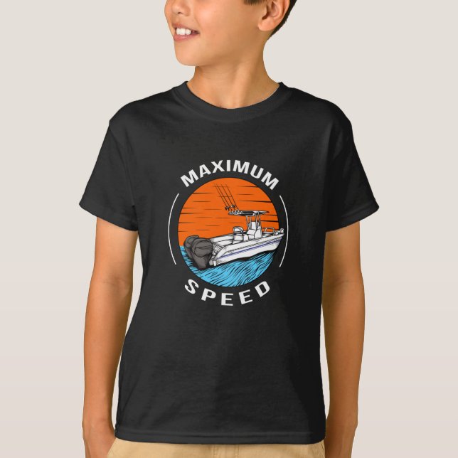 Speedboat Racing Boat Motorboat Captain T-Shirt (Front)