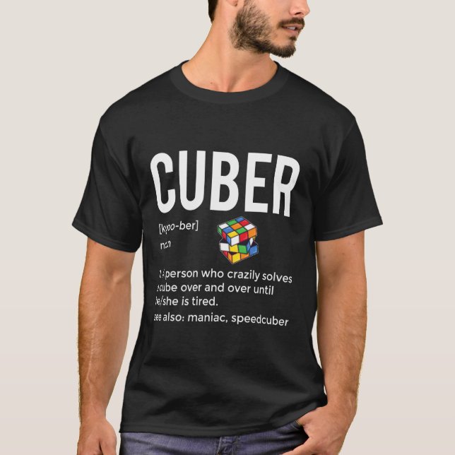 Speedcube Timer Puzzle Cube Definition 3x3 Speed C T-Shirt (Front)