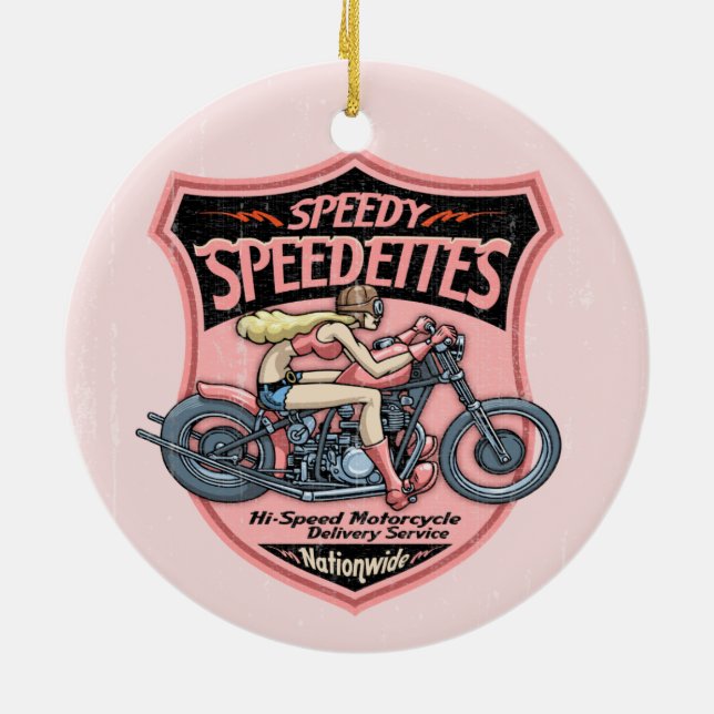 Speedettes Ceramic Ornament (Back)