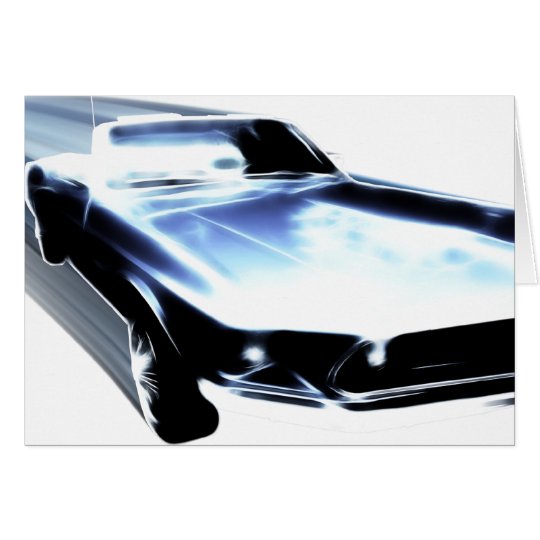 Speeding Blue Mustang card