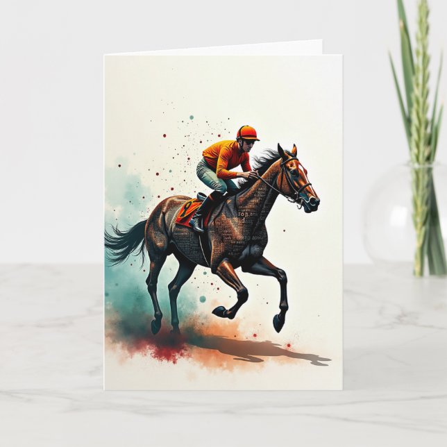 Speeding Horse Fathers Day Card (Front)