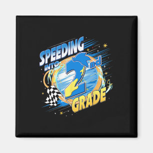 Speeding Into 2nd Grade Back To School Kids Youth Magnet