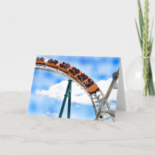 Speeding Orange Roller Coaster Card