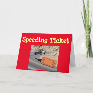 Speeding Police Car get the Ticket CUSTOMIZE FONT Card