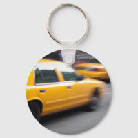 Speeding Yellow NY City Taxi Cab with Motion Blur