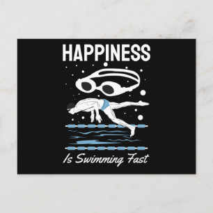 Speedo Swimmer - Happiness is Swimming Fast Postcard