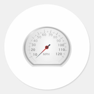 Speedometer Classic Round Sticker