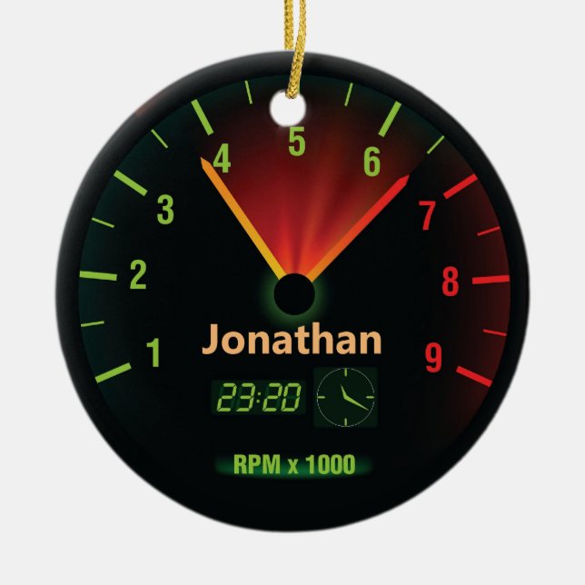 Speedometer Design Racing Ceramic Ornament (Front)